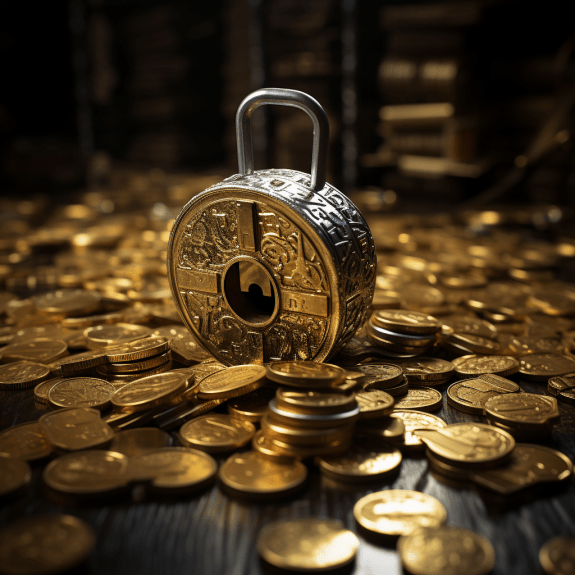 Illustration of a Privacy Coin symbolizing the balance between anonymity and regulation in the crypto world.